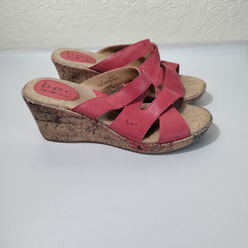 Born Women's Coral Cross-Strap Wedge Sandals